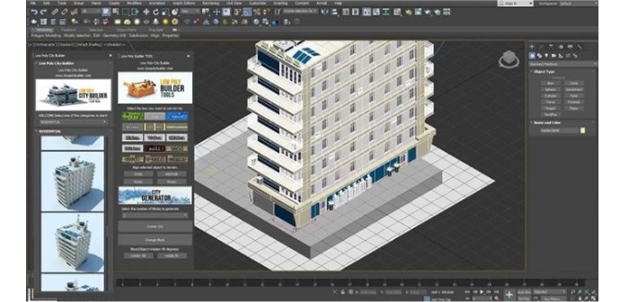 پلاگین Low Poly City Builder برای ساخت بناهای کم حجم در تری دی مکس