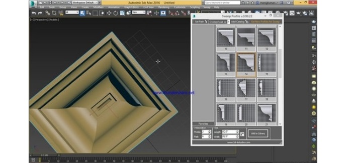 پلاگین  Sweep Profile برای طراحی دکوراسیون و نمای کلاسیک در نرم افزار تری دی مکس